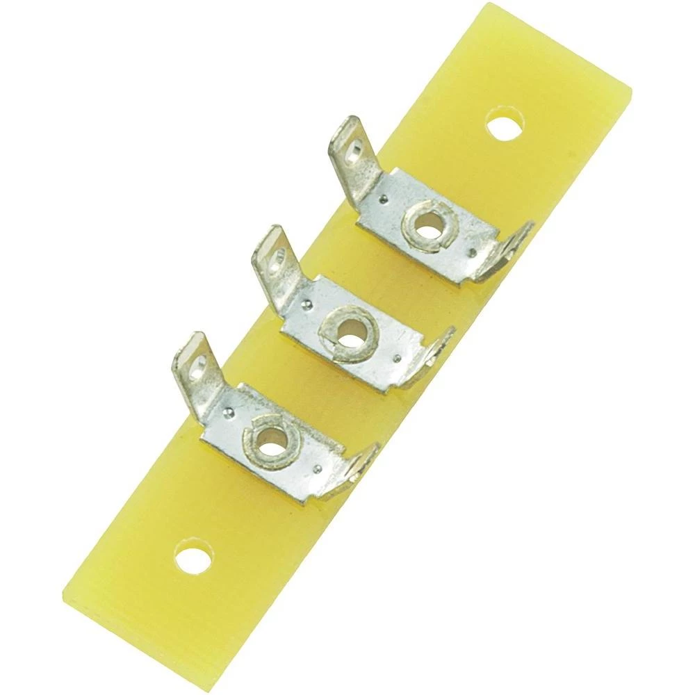 Letva za lemljenje, jednoredna, tri-polna, 44x10x1.6mm, razmak rupica 8 mm slika