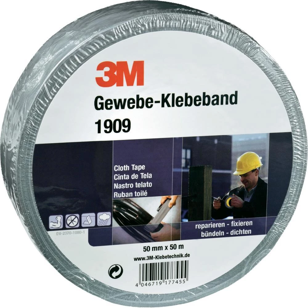 Ljepilna traka od tkanine 3M 1909, (D x Ĺ ) 50 m x 50 mm, srebrna, poliamid DE-2 slika