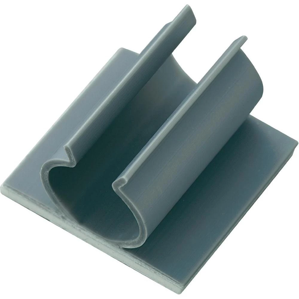 Samoljepljiva držalo za kable, sivo, 1 komad slika