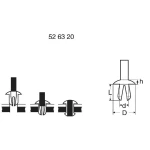 Rascjepna zakovica PB Fastener, (dxDxLxh) 4.7x7.2x7.5x1.9mm, debelina ploče 1.5-