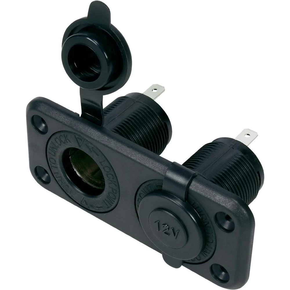 Dvostruki ugradnji ženski konektor sa zaštitnim poklopcem za auto, 20 A slika