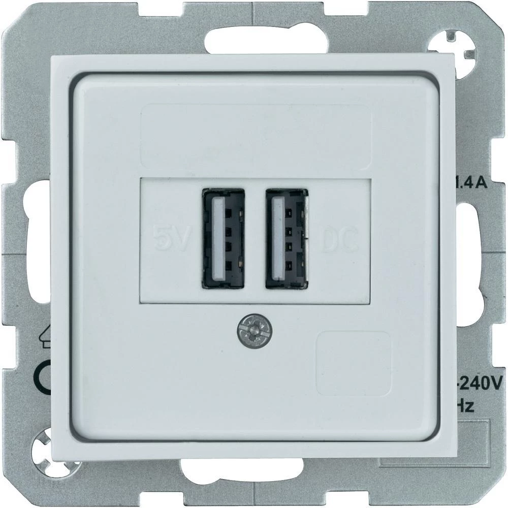 sygonix 33598A USB utičnica, bijela, sjajna slika