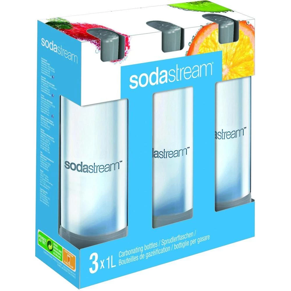 PET boca Sodastream za soda izrađivač Cool, 3 komada, sive boje, 1 L 1041342490 slika