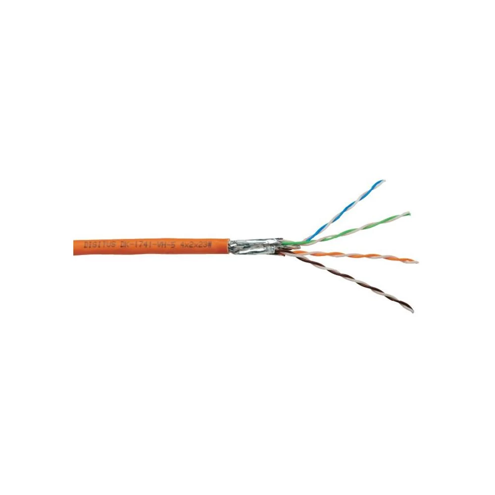 Mrežni kabel Digitus, CAT 7,S/FTP, zapakiran, 4 x 2 x 0,25mm2, oranžne boje, 100 slika