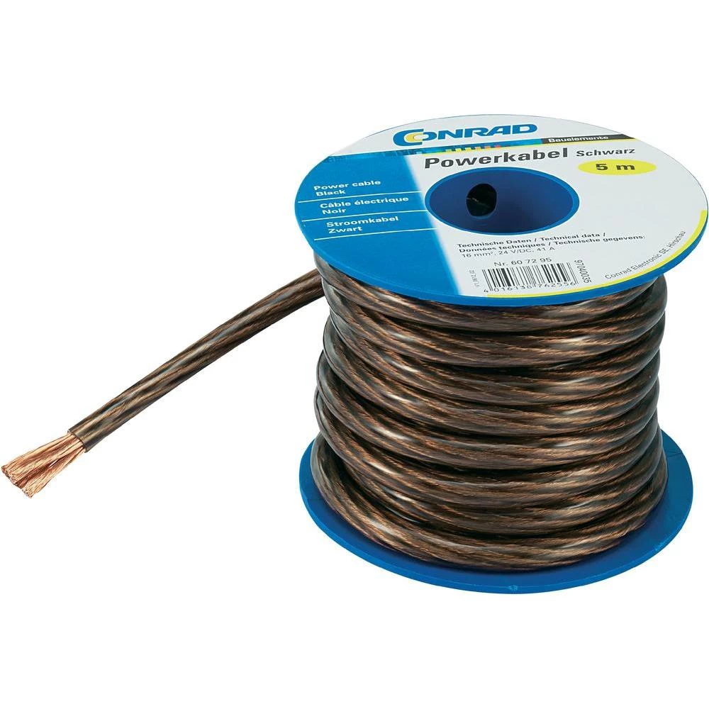 Power kabel Conrad, CCA, upakiran, 1 x 10 mm2, crna, prozirna, 5 m SH1997C170 slika