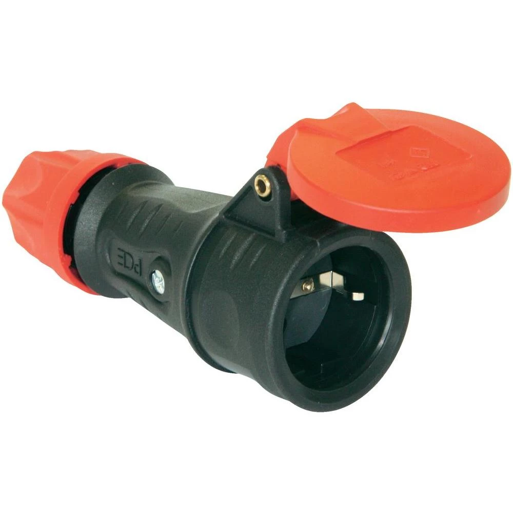 uko priključak Taurus IP44 PCE 25622-s od pune gume crna slika