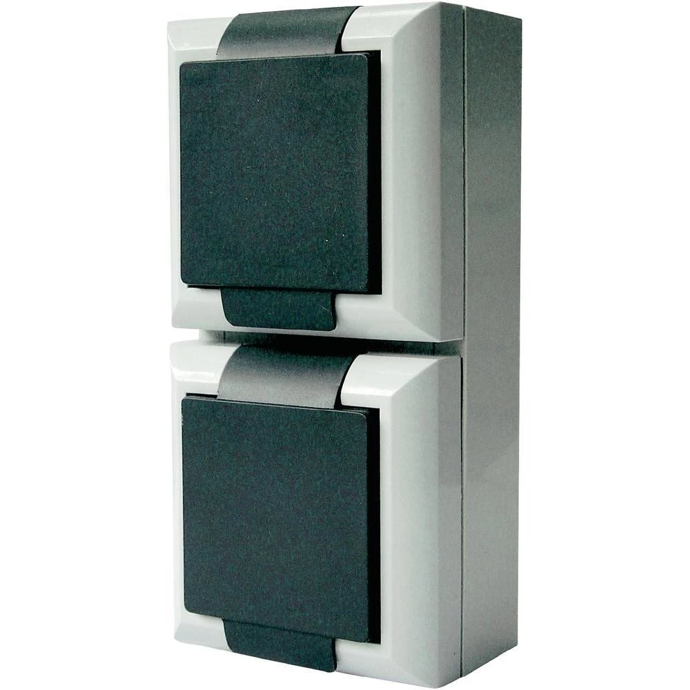 GAO dvostruka utičnica za vlažne prostorije Business-Line siva 9170 slika