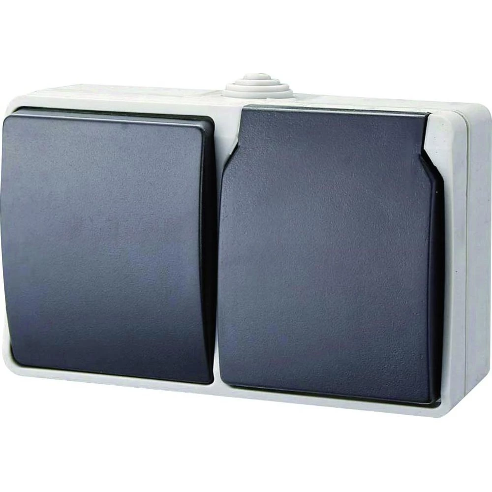 GAO kombinacija prekidača/utičnice za vlažne prostorije standard siva9873 slika