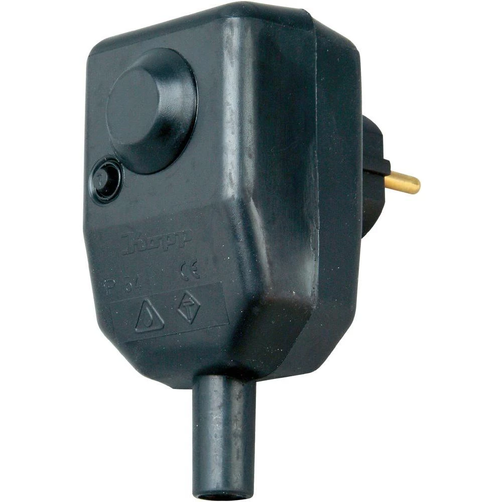 Utikač sa zaštitom osoba DIperfekt PRCD-3P crni IP54 Kopp 1761.0801.6 1761.0801. slika