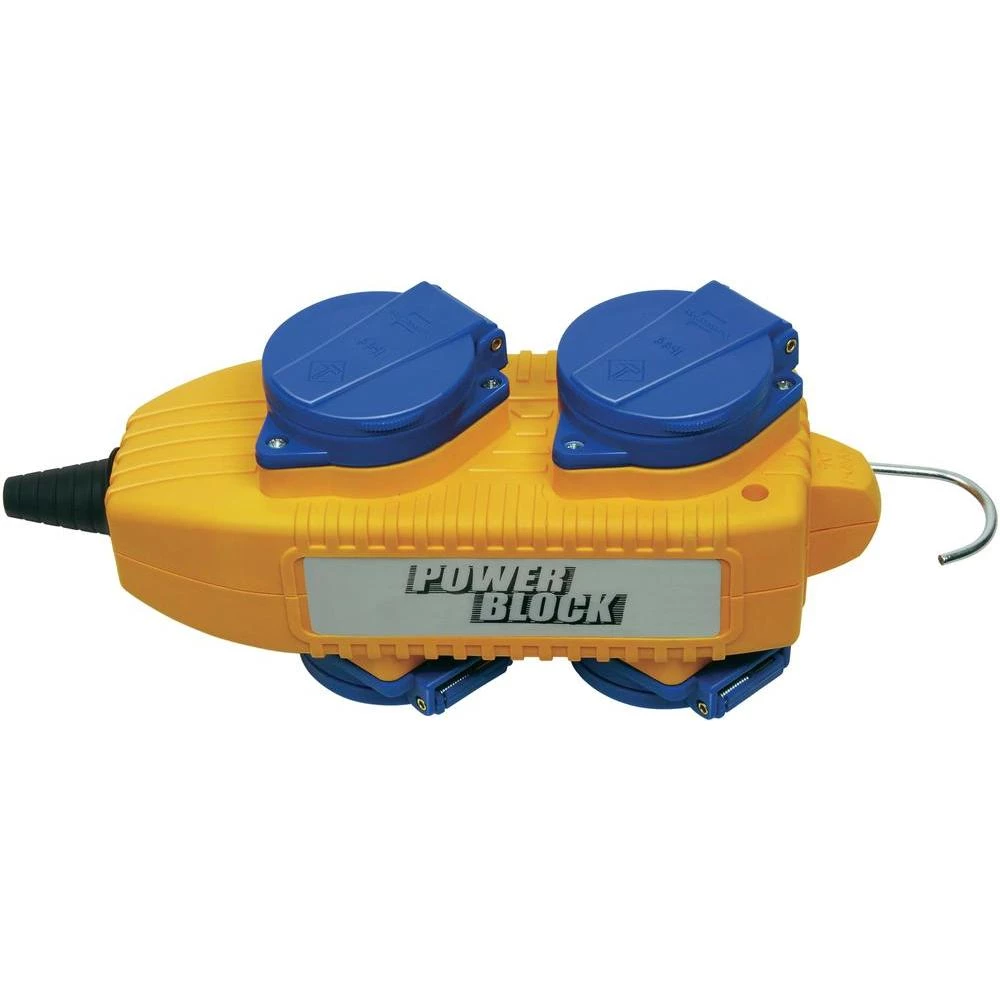 Letva s utičnicama bez prekidača 4-struka žuta, plava ohne Stecker Brennenstuhl slika