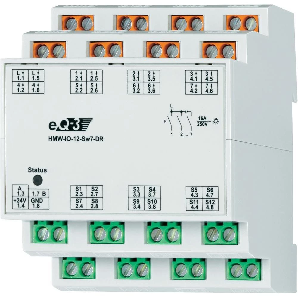 HomeMatic 76805 RS485 I/O Modul 19-kanalni, montaža na DIN-letvu, broj ulaza 12 broj izlaza 7 slika