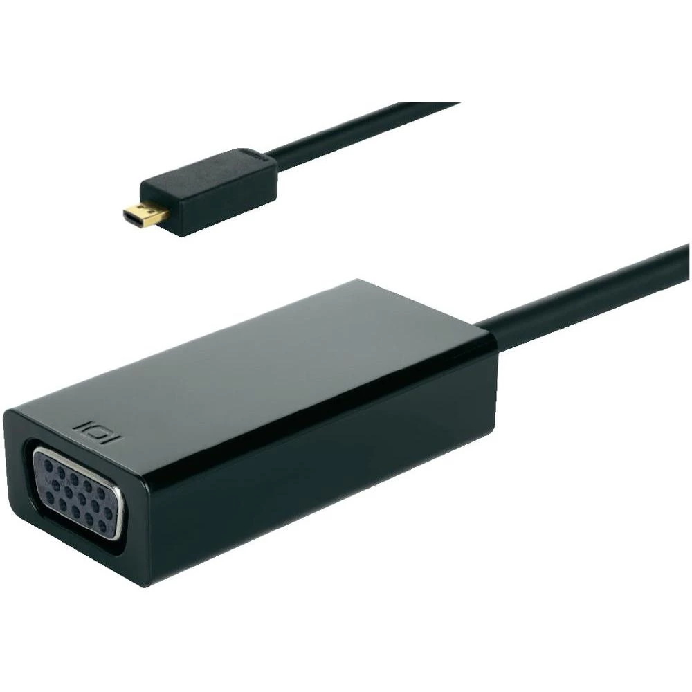 HDMI/VGA adapter Conrad [1x HDMI-utikač D Mikro <=> 1x VGA-utičnica] 0.05m, crn< slika