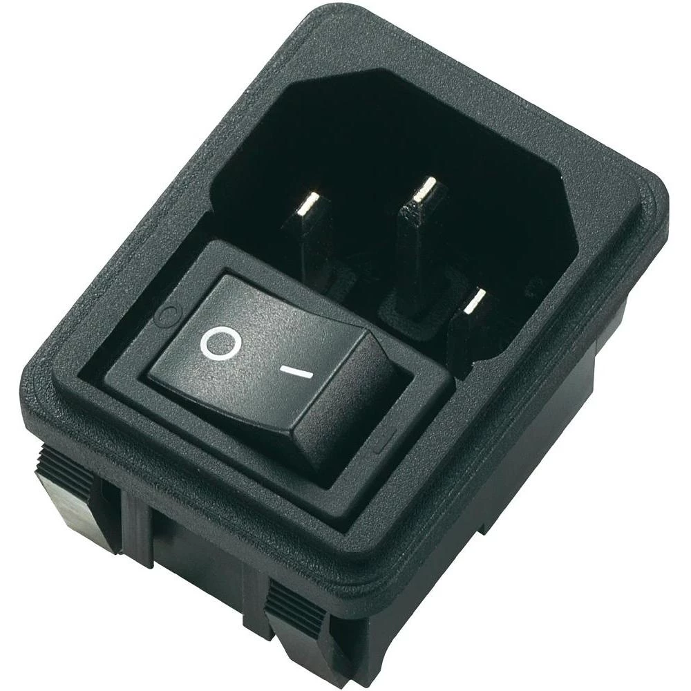 Utični konektor za hladne uređaje C14 utikač, okomita ugradnja broj polova: 3 10 A crna 1 komad. slika