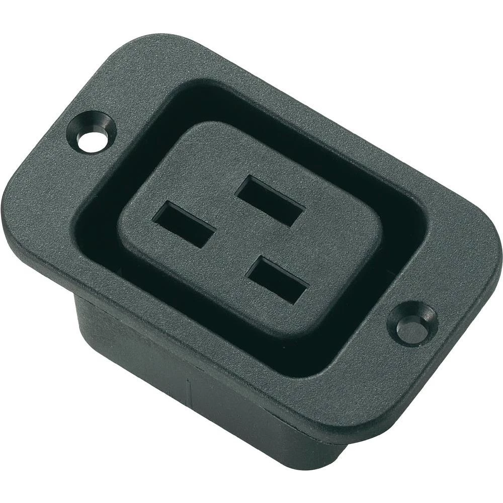 Utični konektor za hladne uređaje C19 ženski, okomita ugradnja broj polova: 3 16 A crna 1 komad. slika