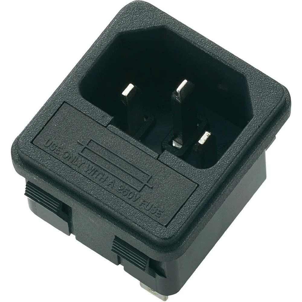 Utični konektor za hladne uređaje C14 utikač, okomita ugradnja broj polova: 3 10 A crna 1 komad. slika