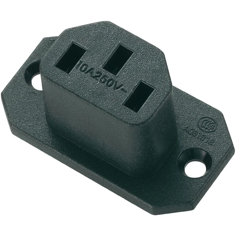 Utični konektor za hladne uređaje C13 ženski, okomita ugradnja broj polova: 3 10 A crna 1 komad. slika