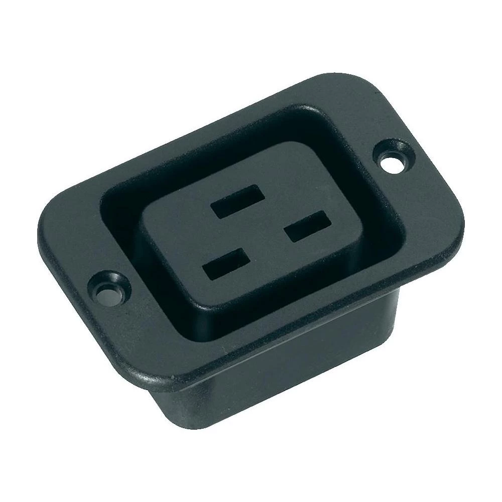 Utični konektor za hladne uređaje C19 K & B, ženski, okomita ugradnja broj polova: 3 16 A crna 53R011121 1 komad. slika