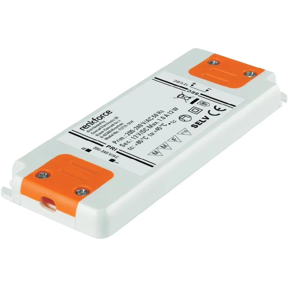 LED pogonski sklop Renkforce LED napajač 12 W 12 V/DC 1000 mA fiksni napon slika