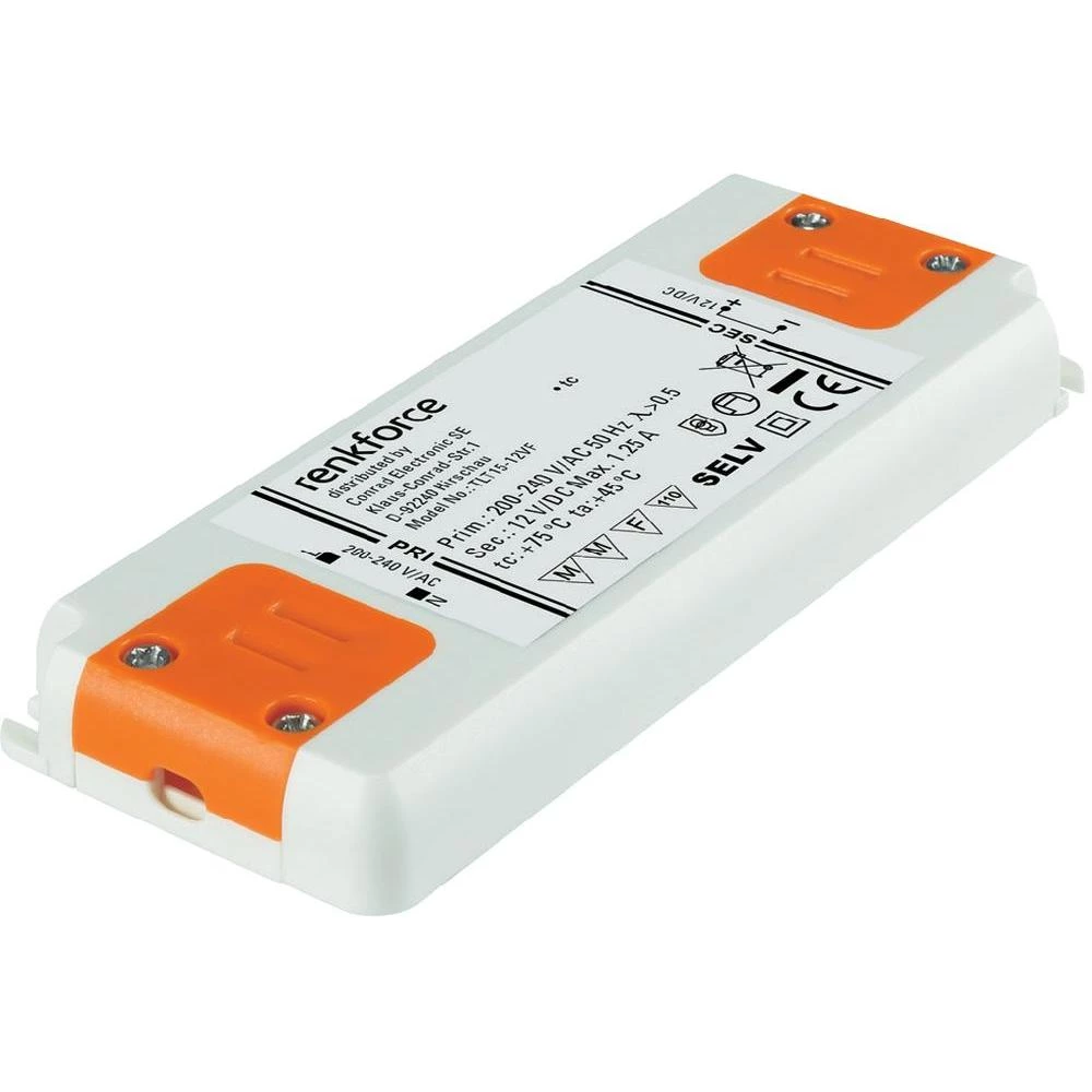 LED pogonski sklop Renkforce LED napajač 15 W 12 V/DC 1250 mA fiksni napon slika