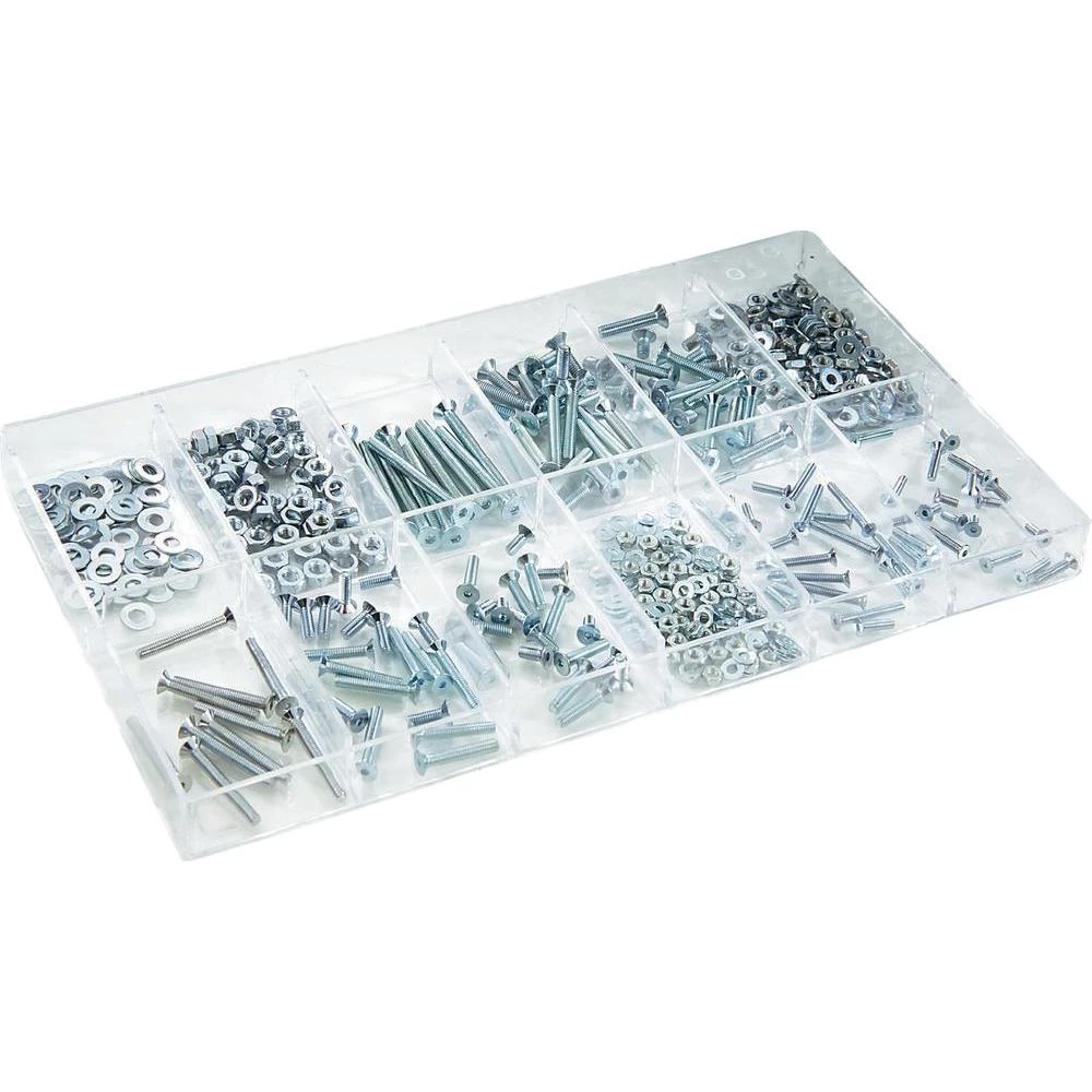 Set upuštenih metričkih inbus vijaka, matica i podloška, visoka čvrstoća: 10.9, DIN7991, 1 komplet, 480 dijelova slika