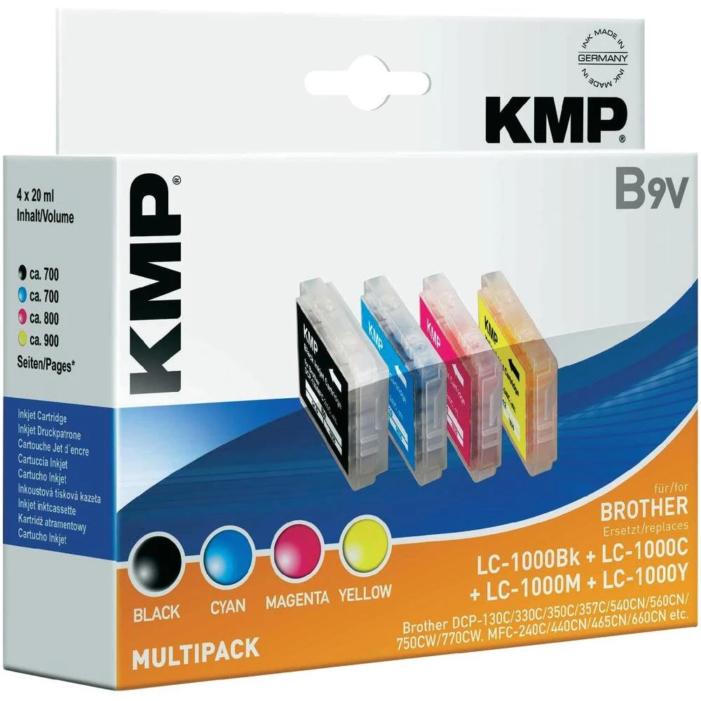 Kompatibilne patrone za printer B9V KMP kombinirano pakiranje zamjenjuje Brother LC-1000 crna, cijan, magenta, žuta slika