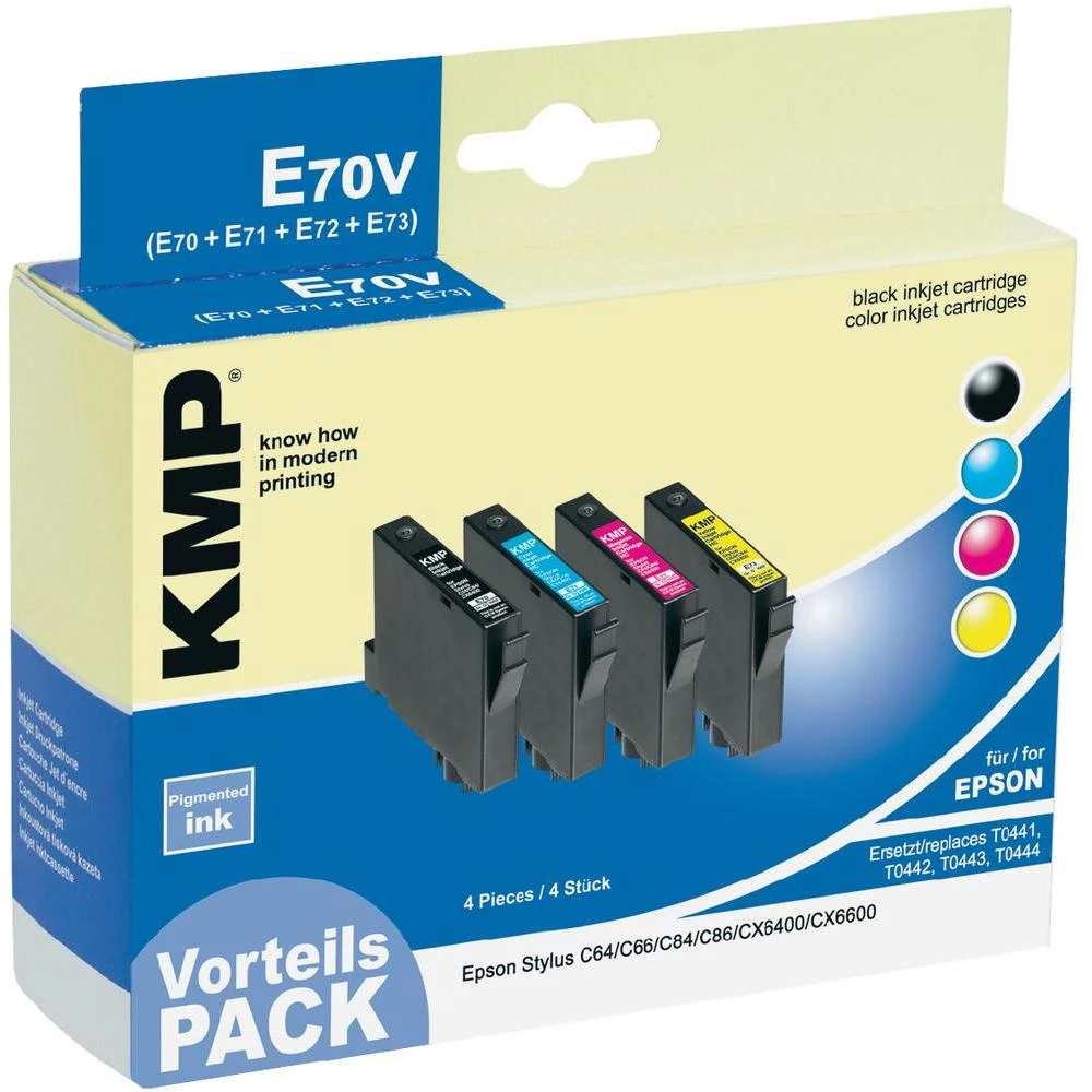 Kompatibilne patrone za printer E70V KMP kombinirano pakiranje zamjenjuje Epson T0441, T0442, T0443, T0444 crna, cijan, magenta, slika