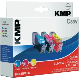Kompatibilne patrone za printer C83V KMP kombinirano pakiranje zamjenjuje Canon CLI-526 cijan, magenta, žuta slika