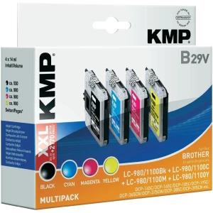 Kompatibilne patrone za printer B29V KMP kombinirano pakiranje zamjenjuje Brother LC-980, LC-1100 crna, cijan, magenta, žuta slika