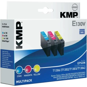 Kompatibilne patrone za printer E130V KMP kombinirano pakiranje zamjenjuje Epson T1302, T1303, T1304 cijan, magenta, žuta slika