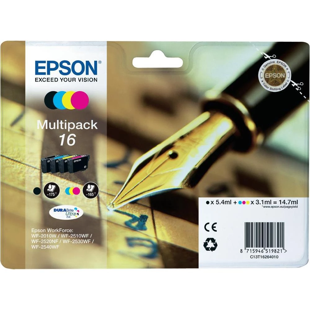 Originalne patrone za printer T1626 Epson kombinirano pakiranje 16 crna, cijan, magenta, žuta slika
