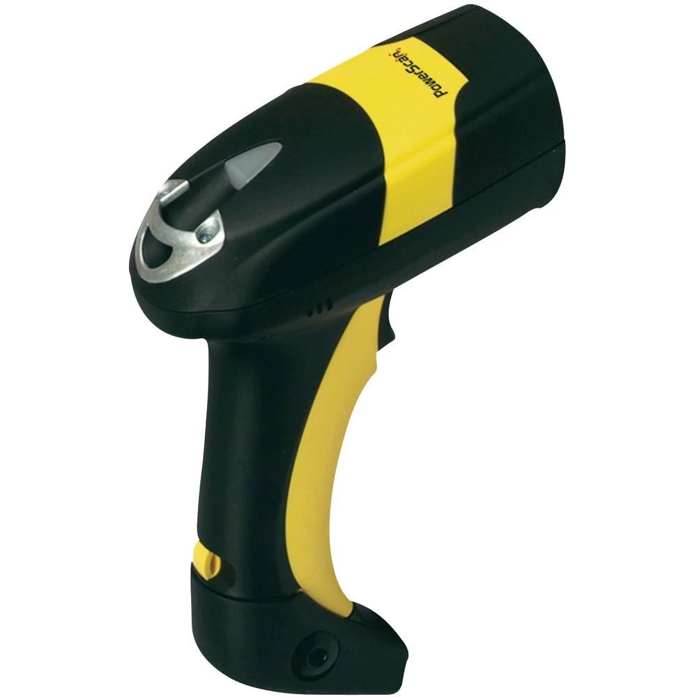 1D bežični skener barkodova DataLogic Powerscan 8300 Mobile USB set laserski crni, žuti ručni skener Funk 433/910 MHz, U slika