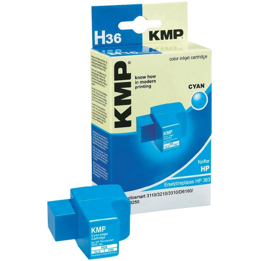 Kompatibilna patrona za printer H36 KMP zamjenjuje HP 363 cijan slika