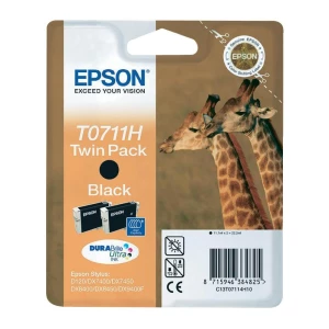 Originalne patrone za printer T0711H Epson zamjenjuje Epson T0711 crna, pakiranje od 2 komada slika