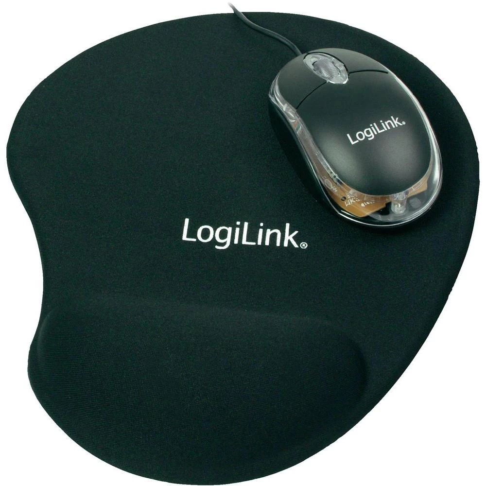 USB optički miš LogiLink mini miš s podlogom od gela osvjetljeni crni ID0039 slika