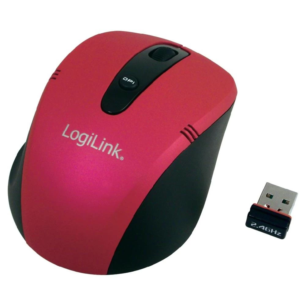 Radijski miš optički LogiLink mini ružičasti ID0034 slika