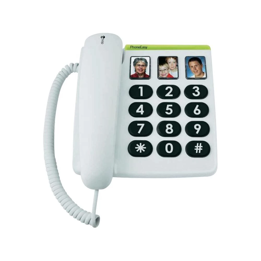 Vrpčasti telefon za starije osobe DORO PHONEEASY 331 ph, bez zaslona, bijel, 380002 slika