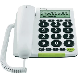 Vrpčasti telefon za starije osobe DORO PHONEEASY 331 ph, optička signalizacija poziva, telefoniranje slobodnih ruku, mat bijel, slika