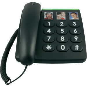 Vrpčasti telefon za starije osobe DORO PHONEEASY 331ph, bez zaslona, crn, 380003 slika