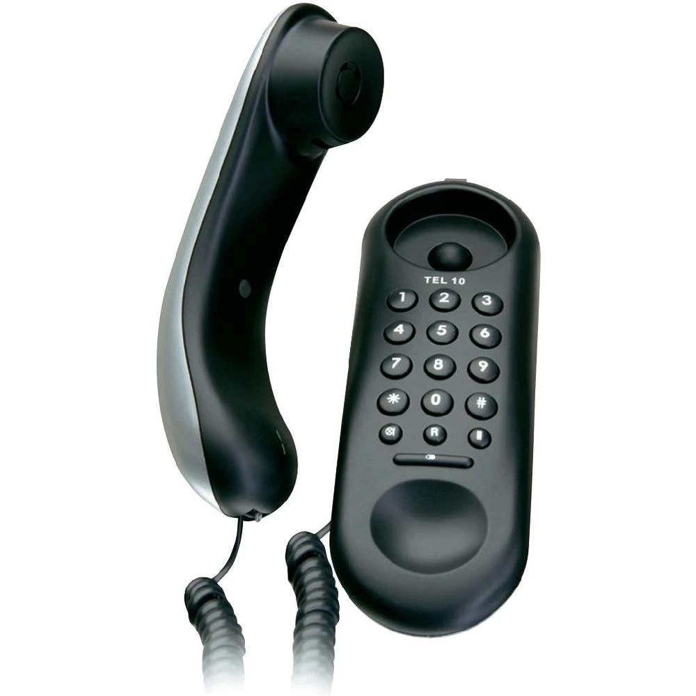 Analogni telefon sa žicom Tel 10 Audioline bez ekrana srebrna, crna slika