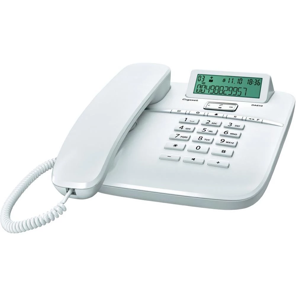 Analogni telefon sa žicom DA610 Gigaset funkcija slobodnog govora, mat bijela slika