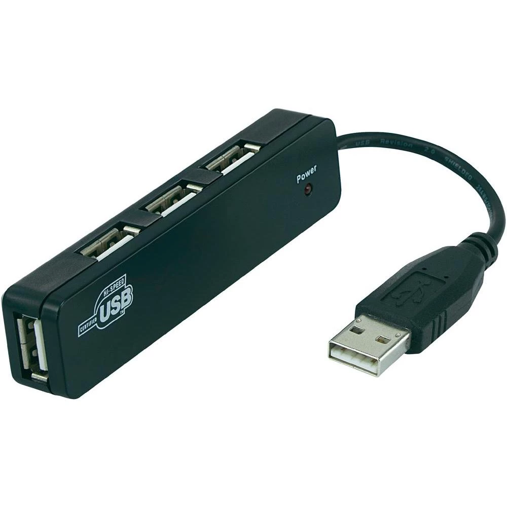 4-portni USB 2.0 hub Conrad crni slika