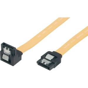 SATA II (300) kabel tipa L 70 cm žuti s kratkim utikačem 1x kutni Bulk slika