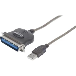 USB 1.1 priključni kabel [1x USB 1.1 utikač A - 1x Centronics utikač] 1.80 m sivi Manhattan slika