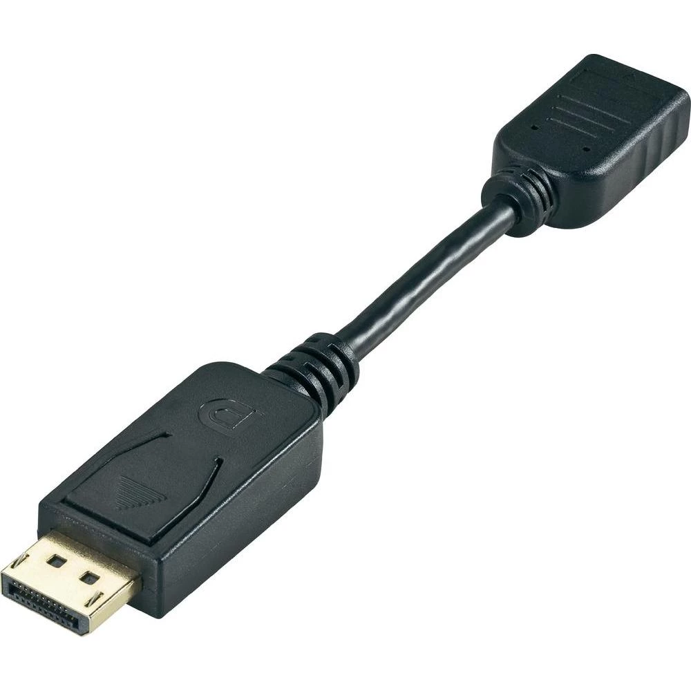 DisplayPort/HDMI adapter Conrad [1x DisplayPort-utikač  1x HDMI-utičnica] crn, pozlaćeni konektori slika