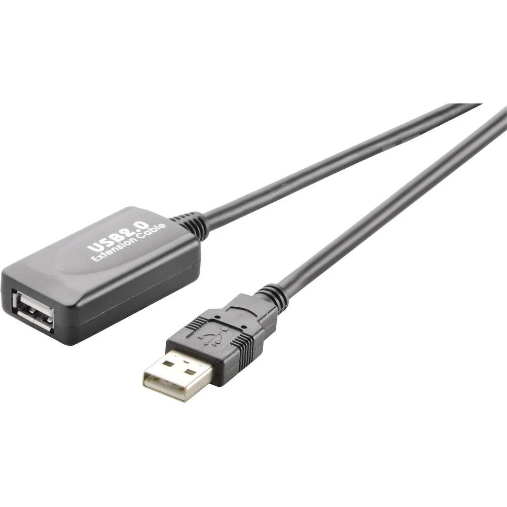 USB 2.0 produžni kabel [1x USB 2.0 utikač A - 1x USB 2.0 utikač A] 20 m Conrad c slika