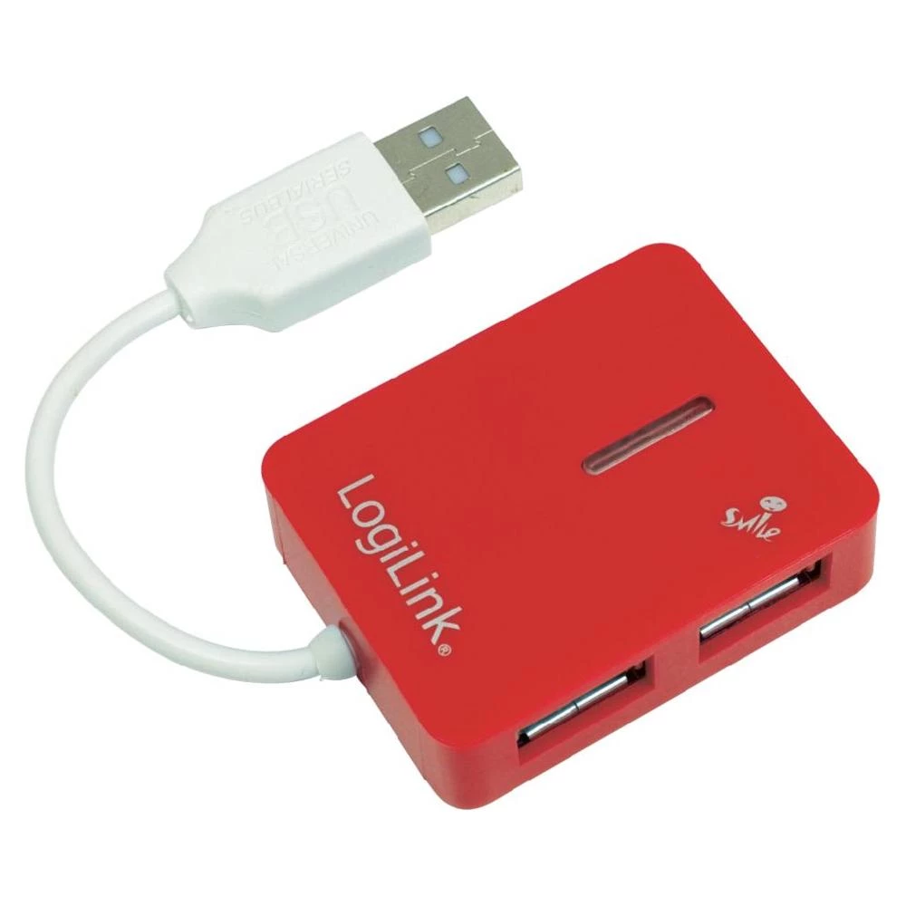 4-portni USB 2.0 hub LogiLink crveni slika