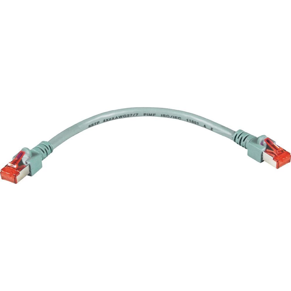 RJ45 mrežni kabel CAT 6A S/FTP [1x RJ45 utikač - 1x RJ45 utikač] 0.25 m sivi nezapaljivi, zaštićeni EFB Elektronik slika