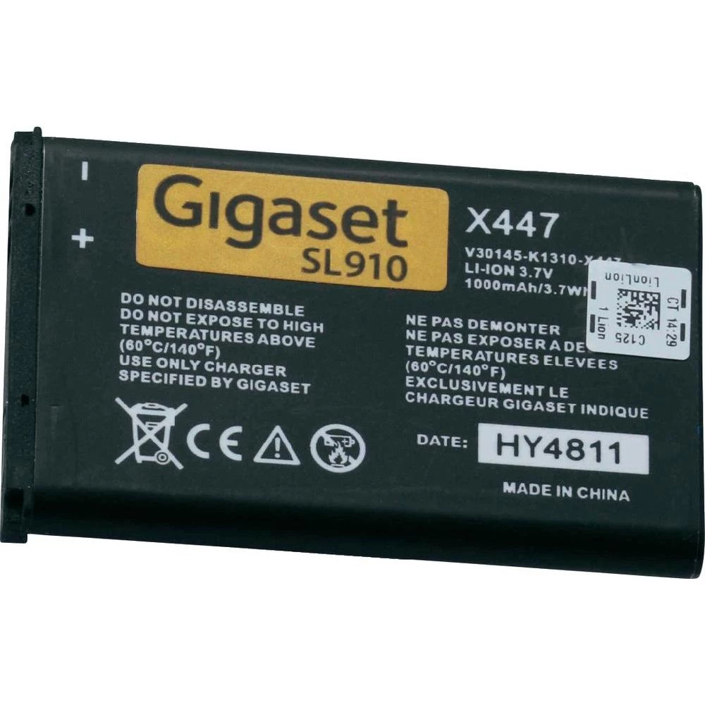 Akumulator za bežični telefon Gigaset SL910H - zamjenska Akumulator za: Gigaset Li-Ion 3.7 V 1000 mAh slika