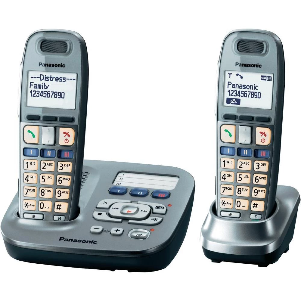 Bežični telefon za starije osobe Panasonic KX-TG6592 Duo, optička signalizacija slika