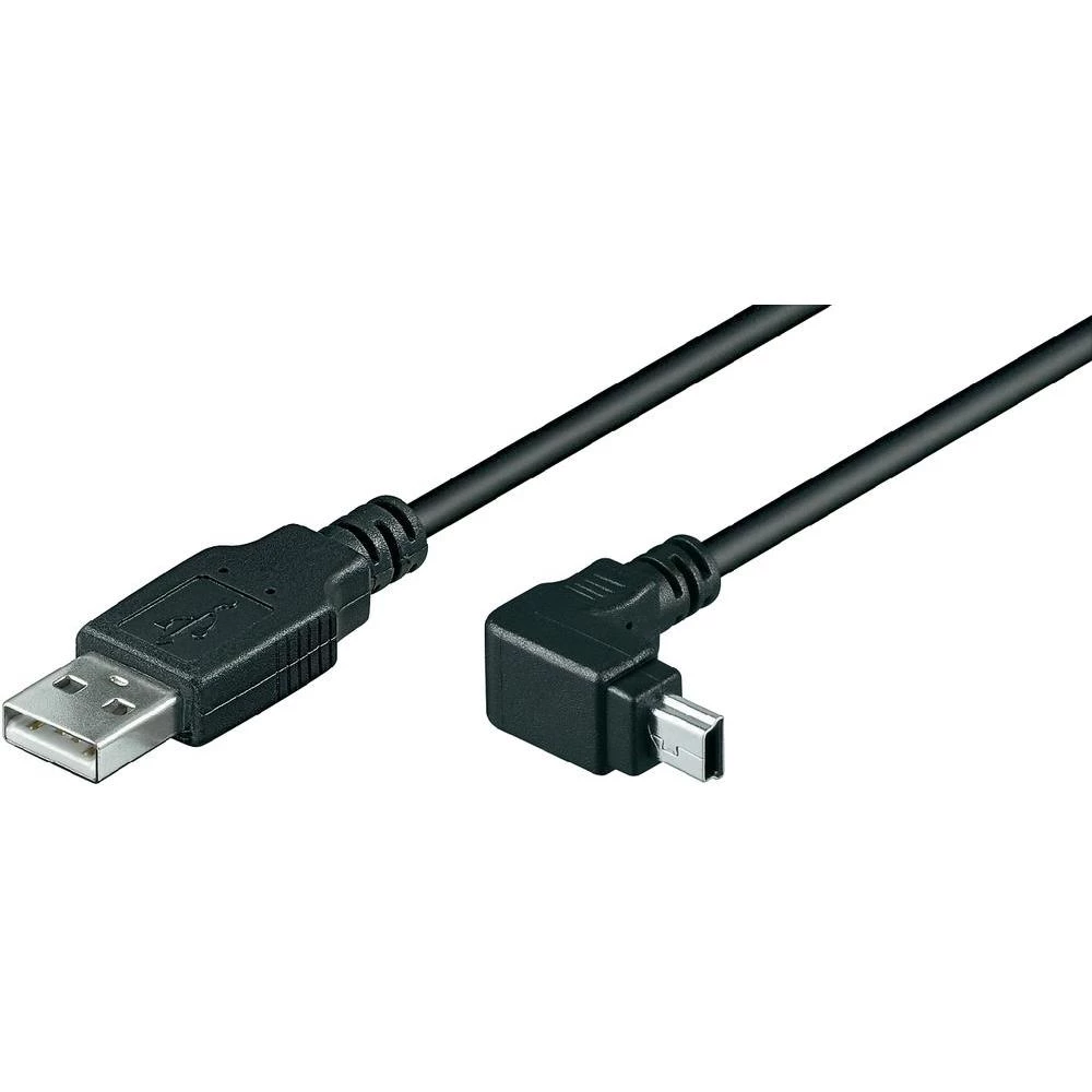 USB 2.0 priključni kabel [1x USB 2.0 utikač A - 1x USB 2.0 utikač Mini-B] 1.80 m Goobay crni slika